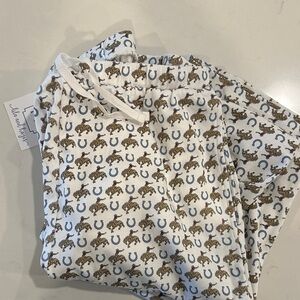 Lila and Hayes Kids Pajama Bottoms - White and Blue